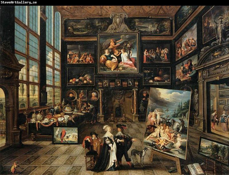 Cornelis de Baellieur Interior of a Collectors Gallery of Paintings and Objets dArt